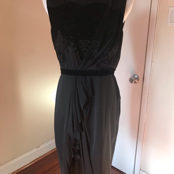 Black Silk Tahari Evening Cocktail Dress - Picture 5 of 8